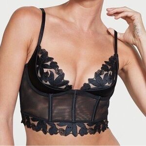 VS Floral Embroidered Quarter Cup Corset Top